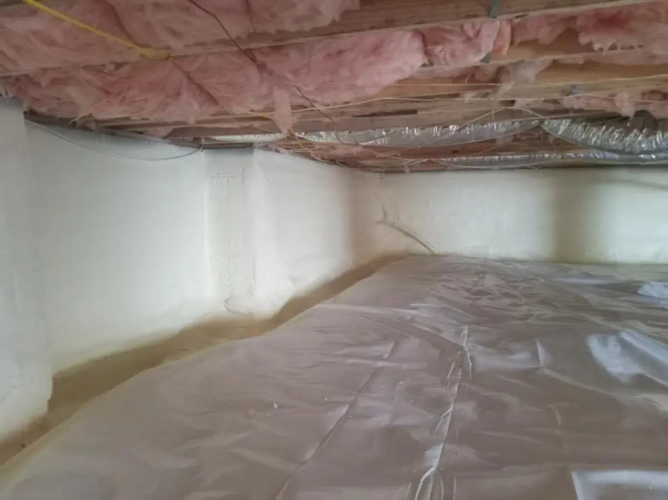 Crawl space encapsulation with closed-cell spray foam for Attic Insulation in Gray